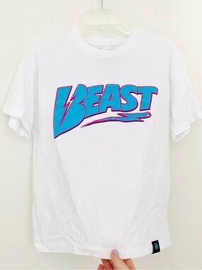 👍🏽Kids “MR. BEAST” White Short Sleeves T-Shirt SZ L (youth)